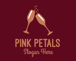 Sparkling Wine Champagne Glass logo design