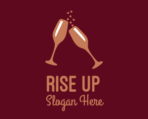 Sparkling Wine Champagne Glass logo design