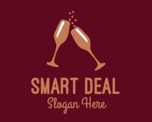 Sparkling Wine Champagne Glass logo design