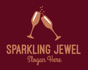 Sparkling Wine Champagne Glass logo design