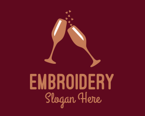 Sparkling Wine Champagne Glass logo design