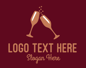 Sparkling Wine Champagne Glass Logo