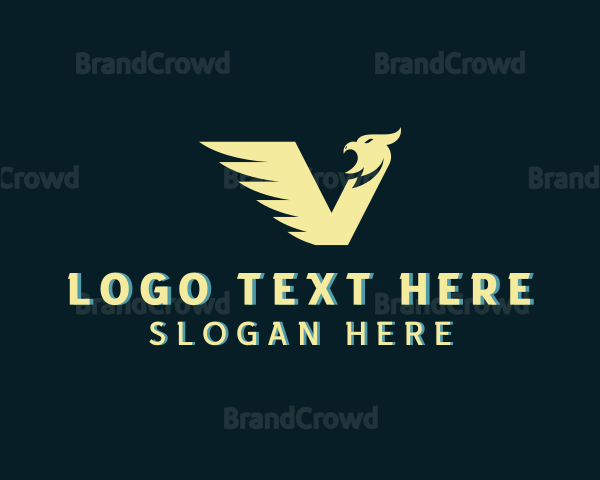 Eagle Wings Letter V Logo