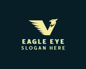 Eagle Wings Letter V logo design