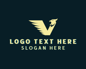 Eagle Wings Letter V Logo