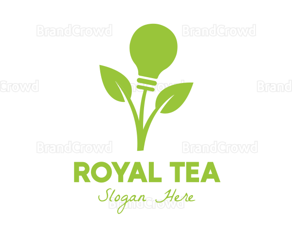 Green Leaf Bulb Logo