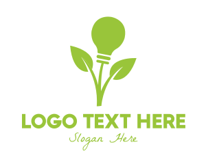 Green Leaf - Green Leaf Bulb logo design