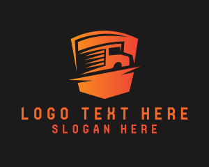 Haulage - Logistics Truck Shield logo design