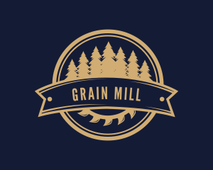 Mill - Wood Saw Carpentry logo design