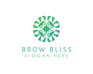 Green Star Flower Pattern logo design