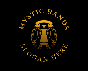 Mystical Hourglass Hand logo design