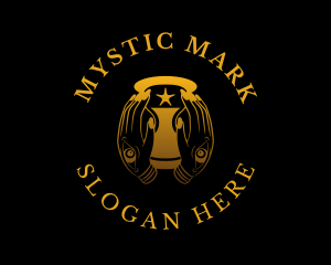 Mystical Hourglass Hand logo design