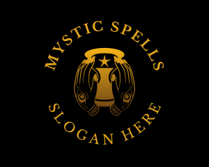 Mystical Hourglass Hand logo design