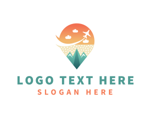 Tourism - Plane Travel Destination Pin logo design