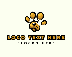 Red Dog - Dog Pet Paw logo design