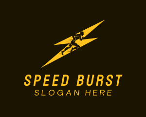 Sprinting - Lightning Fast Athlete logo design