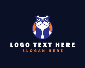 Bulldog - Pitbull Glasses Dog Pet logo design