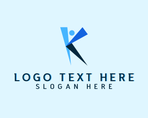 Therapy - Yoga Person Letter K logo design