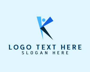 Yoga Person Letter K Logo