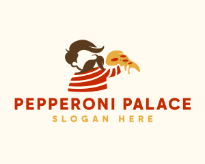 Pepperoni - Cheesy Pizza Man logo design