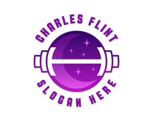 Moon Barbell Gym logo design