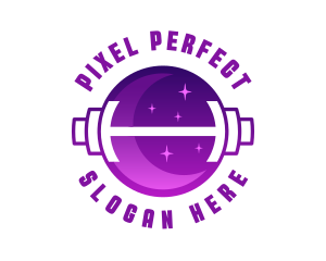 Moon Barbell Gym logo design