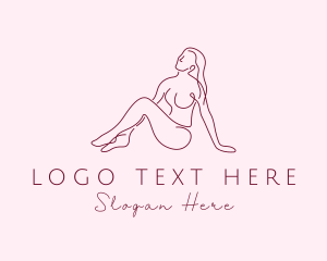 Strip Club - Naked Lady Stripper logo design