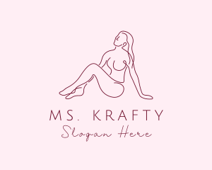 Erotic - Naked Lady Stripper logo design