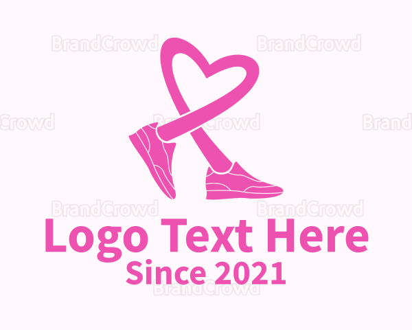 Pink Heart Sneaker Logo