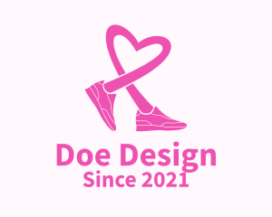 Pink Heart Sneaker  logo design