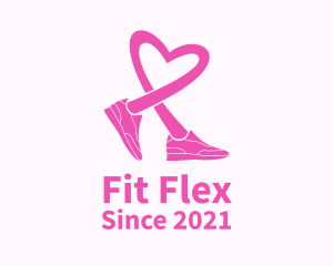 Activewear - Pink Heart Sneaker logo design