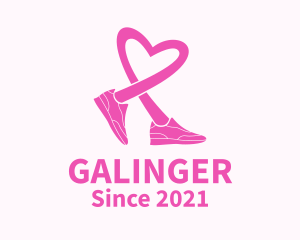 Pink - Pink Heart Sneaker logo design