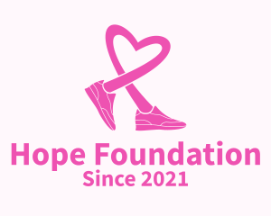 Non Profit - Pink Heart Sneaker logo design