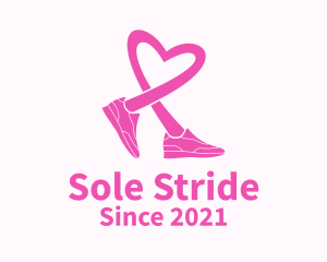 Sneakers - Pink Heart Sneaker logo design