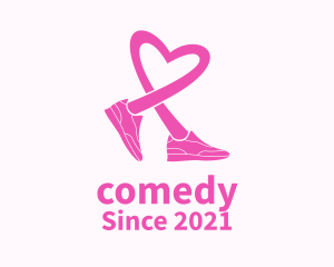 Pink Heart Sneaker  logo design