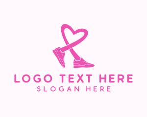 Heart - Pink Heart Sneaker logo design