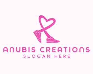 Pink Heart Sneaker  logo design