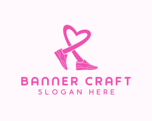 Pink Heart Sneaker  logo design