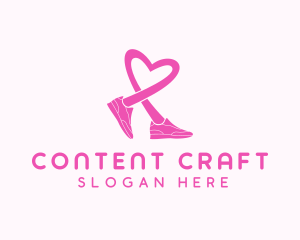 Pink Heart Sneaker  logo design