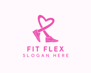 Pink Heart Sneaker  logo design