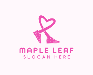 Pink Heart Sneaker  logo design