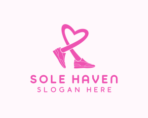 Pink Heart Sneaker  logo design