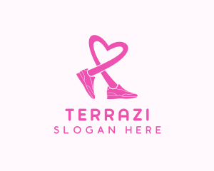 Pink Heart Sneaker  logo design