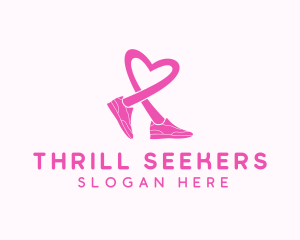 Pink Heart Sneaker  logo design