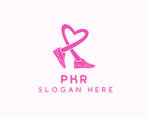 Pink Heart Sneaker  logo design