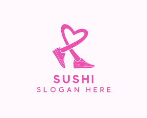 Pink Heart Sneaker  logo design