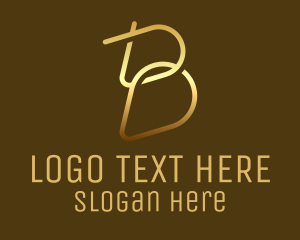 Exchange - Gold Rings Letter B logo design