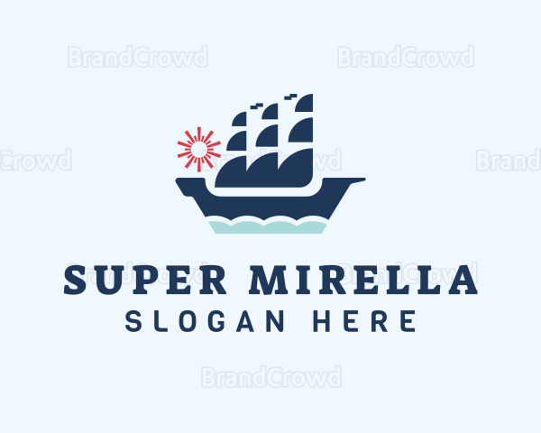 Sail Viking Ship Logo