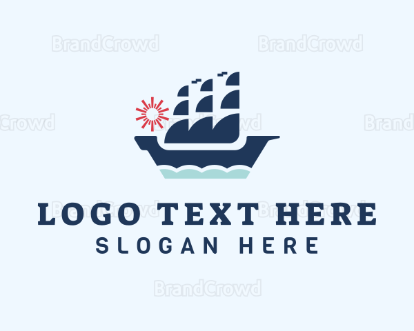 Sail Viking Ship Logo