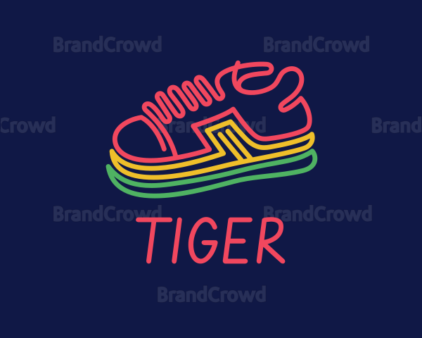 Minimalist Neon Sneakers Logo